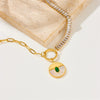 Bracelet Stainless Steel Diamondplated Goldplated Circle Shell Pendant Accessories For Women