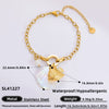 Bracelet Stainless Steel Electroplated 18K Gold Marine Style Heart Shape