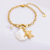 Bracelet Stainless Steel Electroplated 18K Gold Marine Style Heart Shape