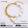 Bracelet Stainless Steel Electroplated 18K Gold Marine Style Heart Shape