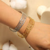 Bracelet Stainless Steel French Retro Court Style Geometric Hollow Open Electroplated Inlaid Zircon