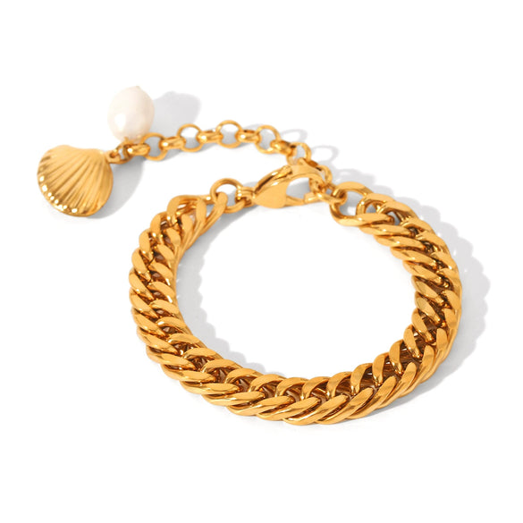 Bracelet Stainless Steel Freshwater Pearl Animal Zodiac Geometric Pvd Vacuum Plating With Pearls
