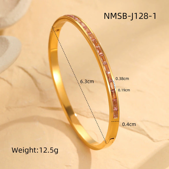 Bracelet Stainless Steel Geometric Diamond Electroplating Women's Jewelry