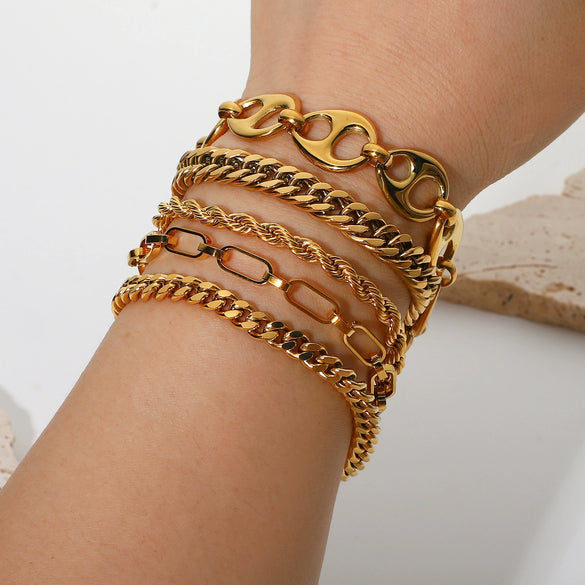 Bracelet Stainless Steel Geometric Electroplated For Women