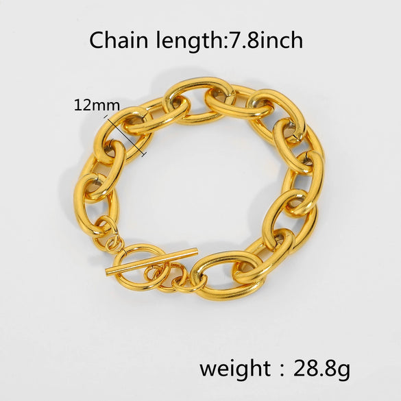 Bracelet Stainless Steel Geometric Electroplated For Women