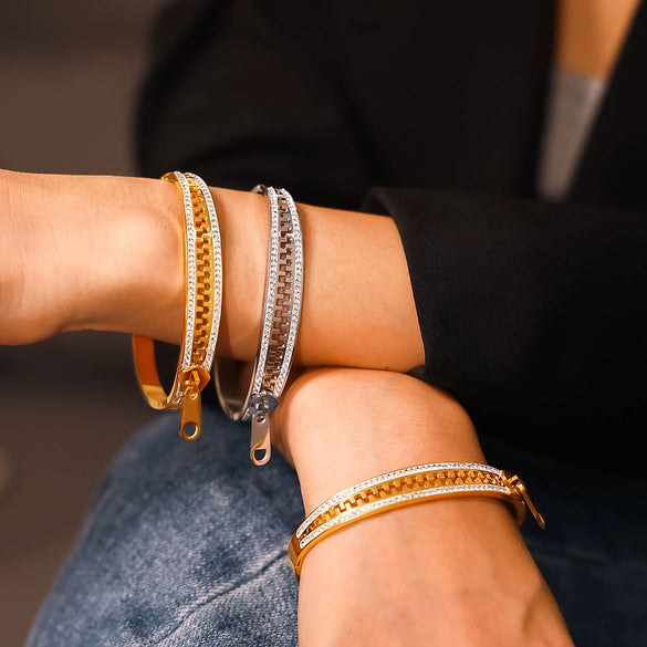 Bracelet 316L Stainless Steel Geometric Electroplated 18K Gold Nonfading Jewelry