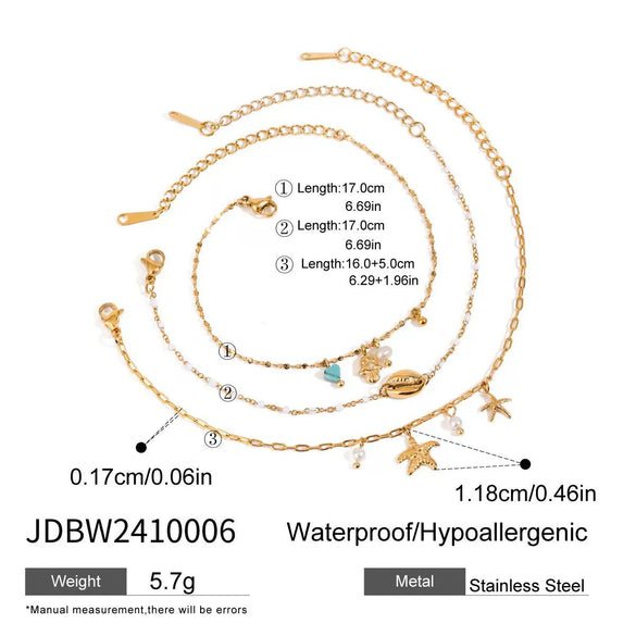 Bracelet Stainless Steel Geometric Electroplating Marine Series Minimalist