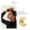 Bracelet Stainless Steel Geometric Hammer Pattern Exaggerated Wide Version Electroplated