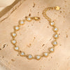 Bracelet Stainless Steel Geometric Heart Shape Electroplating Retro Light Luxury Style Jewelry For Women