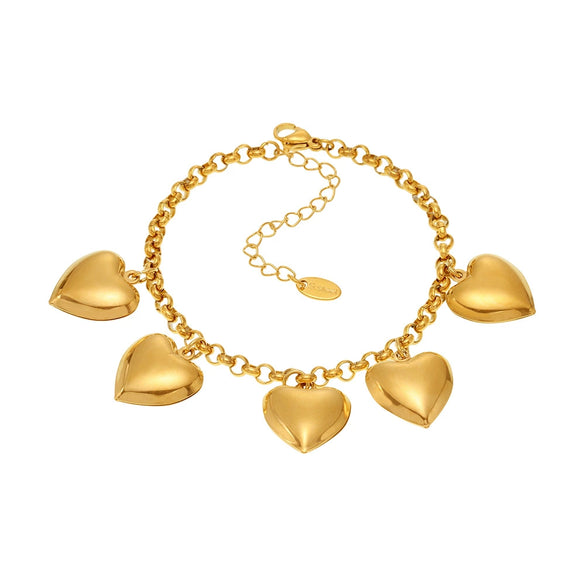Bracelet 316L Stainless Steel Geometric Heartshaped Electroplating