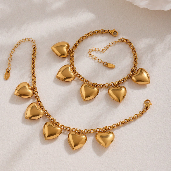 Bracelet 316L Stainless Steel Geometric Heartshaped Electroplating
