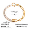Bracelet Stainless Steel Geometric 18K Gold Plated Zircon Light Luxury Jewelry