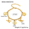 Bracelet 316L Stainless Steel Geometric Letters Numbers Text Electroplated Hand Jewelry For Women