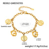 Bracelet 316L Stainless Steel Geometric Letters Numbers Text Electroplated Hand Jewelry For Women