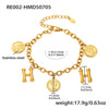 Bracelet 316L Stainless Steel Geometric Letters Numbers Text Electroplated Hand Jewelry For Women
