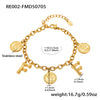 Bracelet 316L Stainless Steel Geometric Letters Numbers Text Electroplated Hand Jewelry For Women