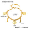 Bracelet 316L Stainless Steel Geometric Letters Numbers Text Electroplated Hand Jewelry For Women