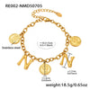 Bracelet 316L Stainless Steel Geometric Letters Numbers Text Electroplated Hand Jewelry For Women