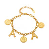 Bracelet 316L Stainless Steel Geometric Letters Numbers Text Electroplated Hand Jewelry For Women