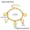Bracelet 316L Stainless Steel Geometric Letters Numbers Text Electroplated Hand Jewelry For Women