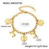 Bracelet 316L Stainless Steel Geometric Letters Numbers Text Electroplated Hand Jewelry For Women