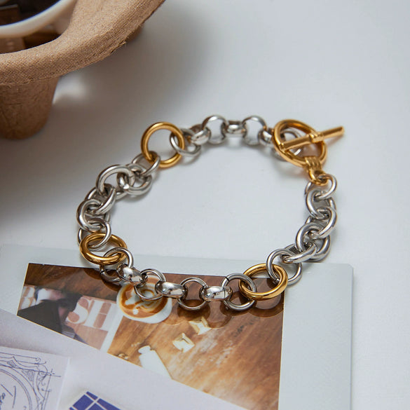 Bracelet Stainless Steel Geometric Light Luxury Highend Niche Design Electroplating For Women