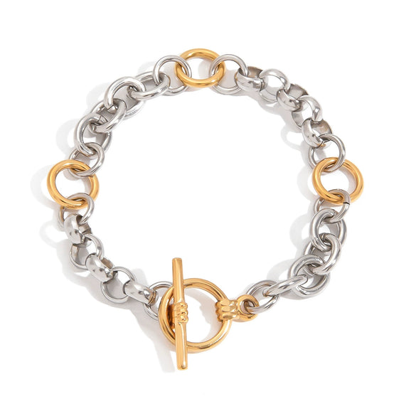 Bracelet Stainless Steel Geometric Light Luxury Highend Niche Design Electroplating For Women