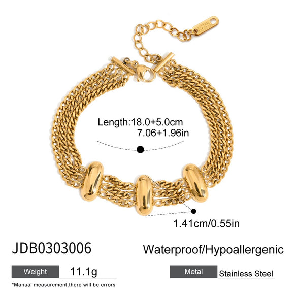 Bracelet Stainless Steel Geometric Multilayer Chain Electroplated Light Luxury Highend Sense Women's Jewelry