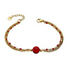 Bracelet Stainless Steel Geometric Natural Stone Pearl Oil Dripping Doublelayer Electroplated Jewelry