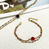 Bracelet Stainless Steel Geometric Natural Stone Pearl Oil Dripping Doublelayer Electroplated Jewelry