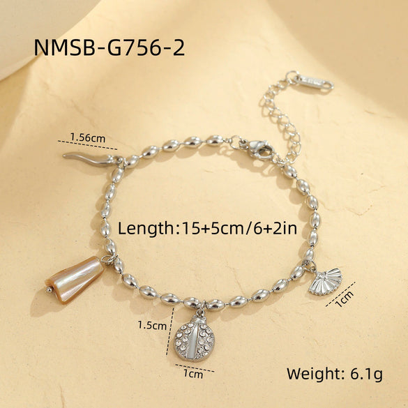 Bracelet Stainless Steel Geometric Pattern Electroplated Women's Fashion Marine Style Stacked