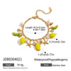 Bracelet Stainless Steel Geometric Pearl Zircon Electroplated For Women