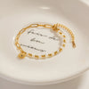 Bracelet Stainless Steel Geometric Shell Beads Sun Pendant Electroplating Women's