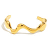 Bracelet Stainless Steel Geometric Simple Electroplated 18K Gold Cast Wave
