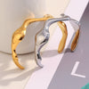 Bracelet Stainless Steel Geometric Simple Electroplated 18K Gold Cast Wave