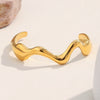 Bracelet Stainless Steel Geometric Simple Electroplated 18K Gold Cast Wave