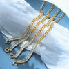 Bracelet 316L Stainless Steel Geometric Stitching Chain Full Diamond Zircon Plated 18K Gold Fashion Jewelry For Women