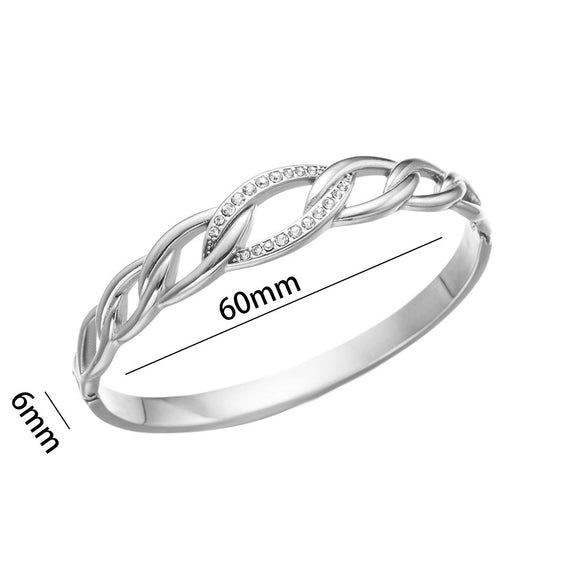 Bracelet Stainless Steel Geometric Twist Design Electroplating