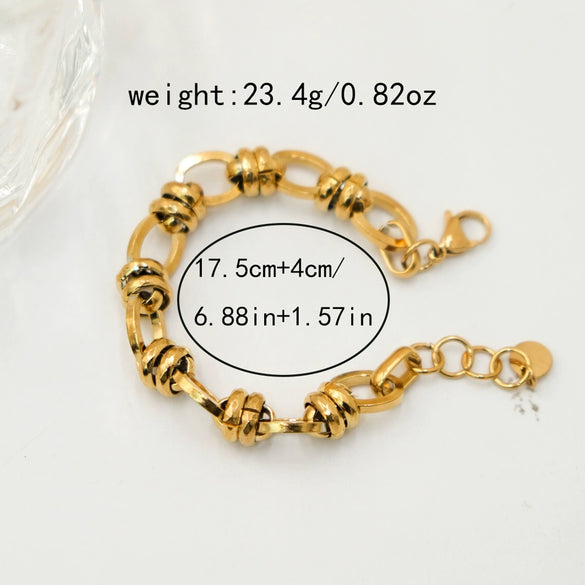 Bracelet Stainless Steel Geometric Twisted Chain Electroplating Fashion Ol Style