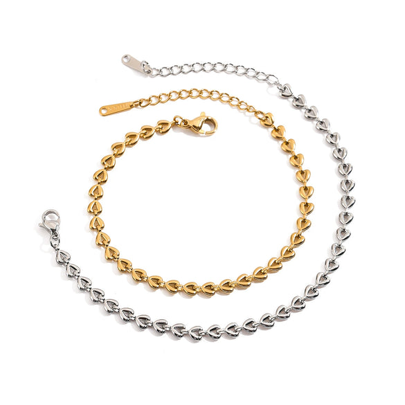 Bracelet Stainless Steel Geometric Woven Hollow Love Electroplated