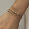 Bracelet Stainless Steel Gold And Silver Color Matching Geometric Cross Opening Electroplating Decoration