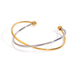 Bracelet Stainless Steel Gold And Silver Color Matching Geometric Cross Opening Electroplating Decoration