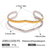 Bracelet Stainless Steel Gold And Silver Color Matching Hammer Lines Double Hollow Open Geometric Electroplated