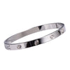 Classic Style Round Stainless Steel Plating Rhinestones Bangle
