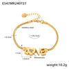 Bracelet Stainless Steel Gold Plated Love Letter Heart Shape Geometric For Women