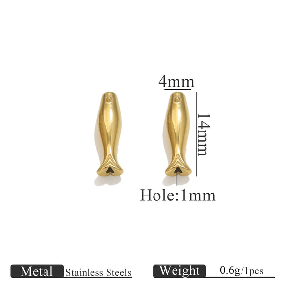 Bracelet Stainless Steel Goldplated Bamboo Pattern Round Beads Handmade Beading