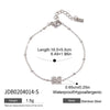Bracelet Stainless Steel Goldplated Zircon Butterfly Letters Numbers Text Style