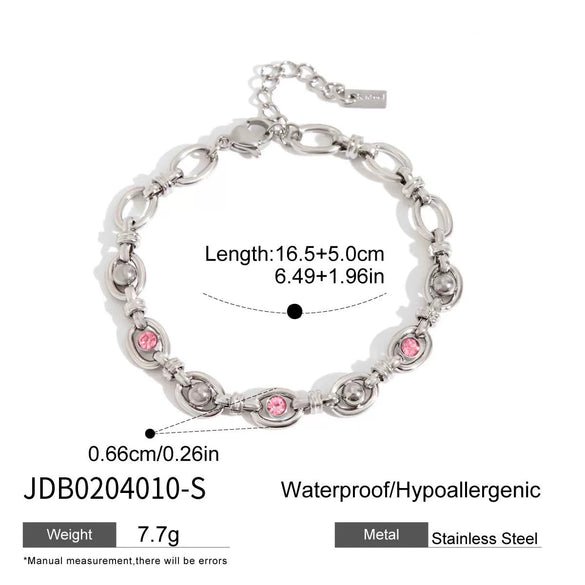 Bracelet Stainless Steel Goldplated Zircon Butterfly Letters Numbers Text Style