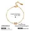 Bracelet Stainless Steel Goldplated Zircon Butterfly Letters Numbers Text Style