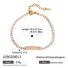 Bracelet Stainless Steel Goldplated Zircon Butterfly Letters Numbers Text Style